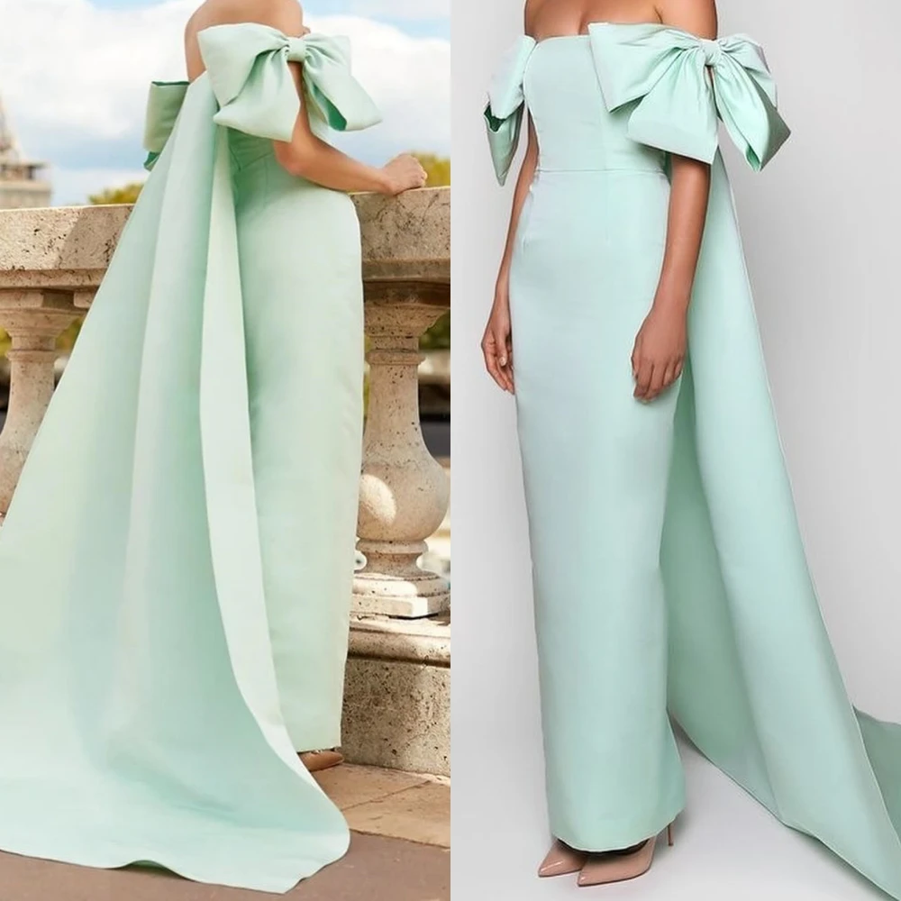 

Prom Dress Saudi Arabia Mesprit Exquisite Elegant Off-the-shoulder Sheath Ball Gown Evening es Bowknot Satin Custom