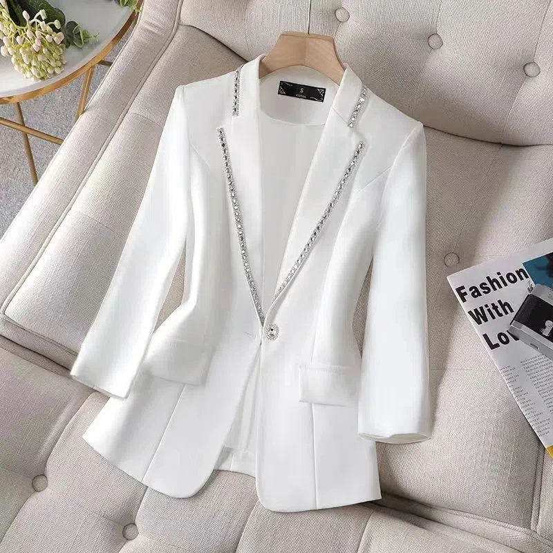 2022 Size 4xl Women's Blazer Paillettes Femme Summer Sunscreen Jacket