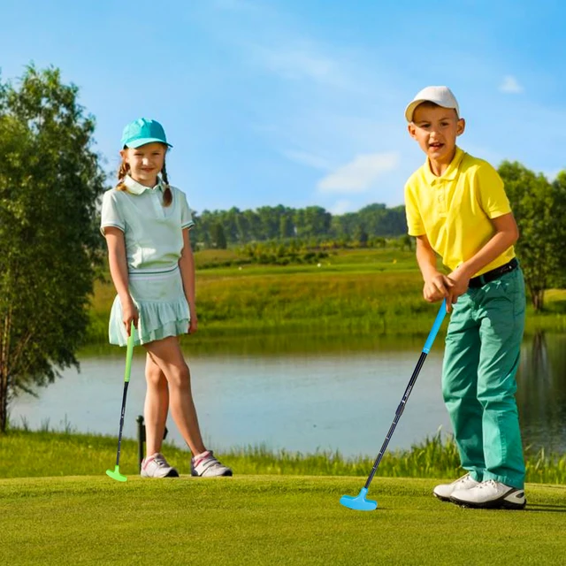 2Pcs/ Set Golf Putters for Men & Women Two Way Mini Golf Putter Adjustable Length Right or Left Handed Golf Clubs Set for Kids 5