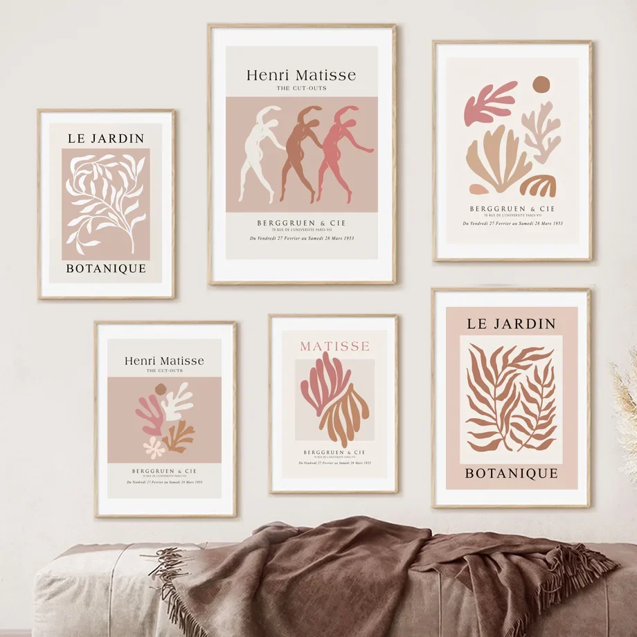 Matisse Woman Face Line Botanical Abstract Boho Wall Art Canvas Painting Posters And Prints Wall Pictures For Living Room Decor