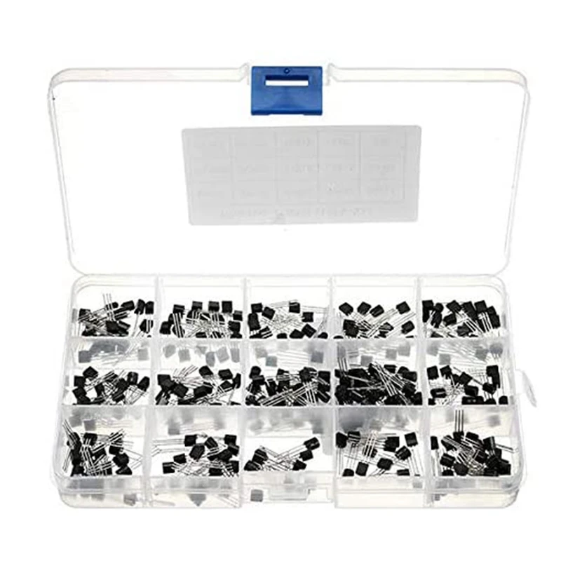 

300Pcs 15 Values Transistor Assorted Kit NPN TO-92 PNP S9012-13001 S9014 TL431 S8050