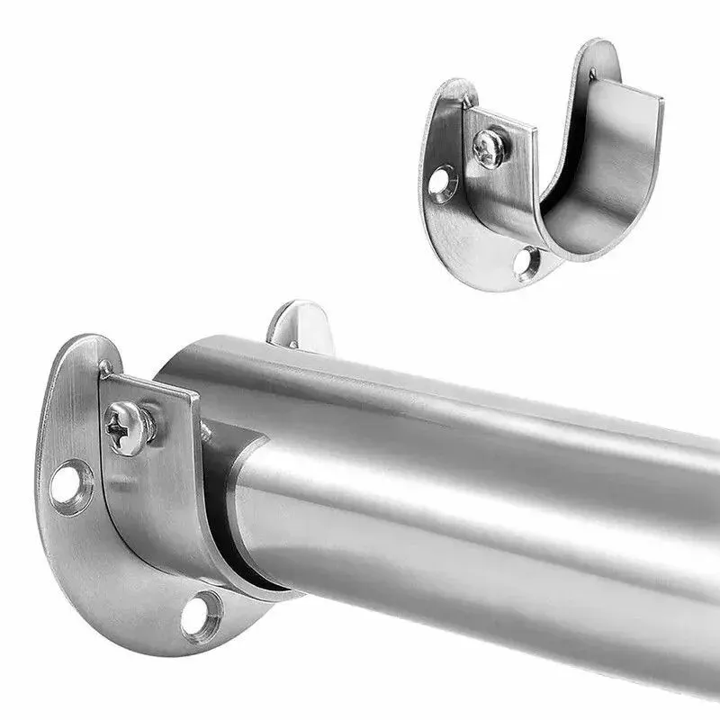 304 Stainless Steel Flange Seat Wardrobe Hanger Rod