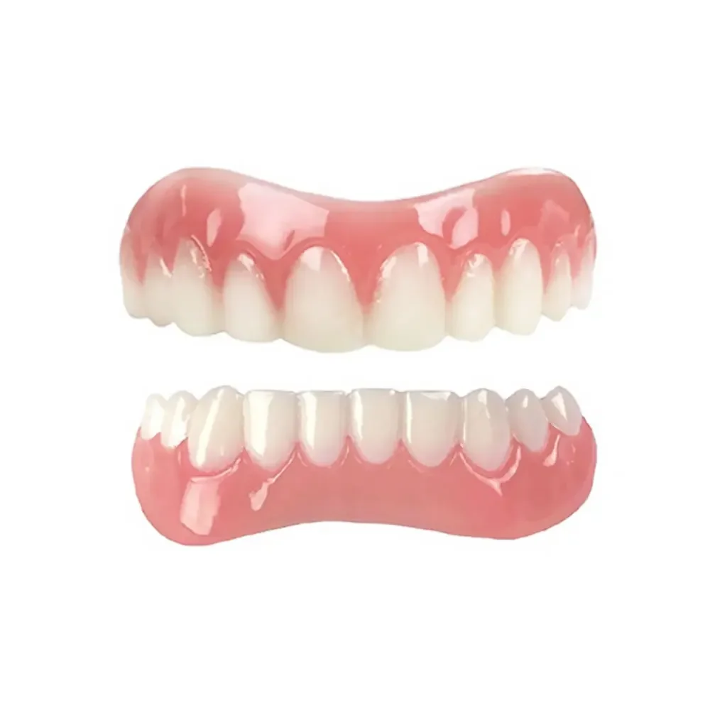 Silicone Upper/Lower False Teeth Perfect Laugh Veneers Dentures Paste Oral Hygiene Tools Fake Teeth Instant Smile Cosmetic