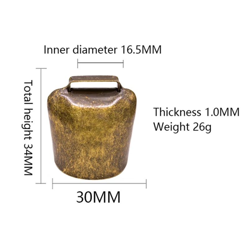 Cow Horse Sheep Grazing Copper Bells Farm Animal Loud Bronze Bell Small Metal Cow Bell for Dogs Pet Collar 2 Colors Classic