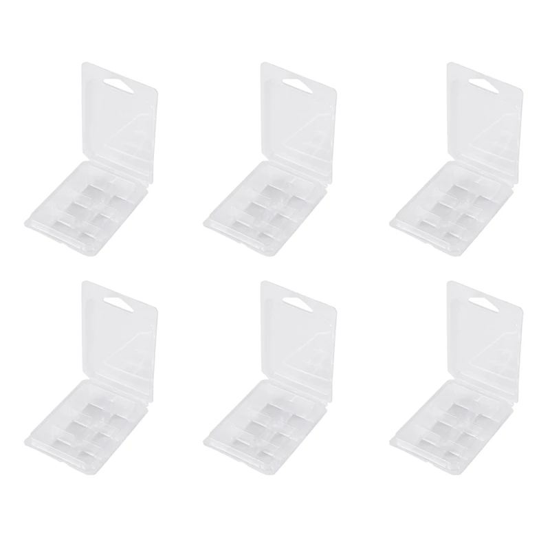 

600 Packs Wax Melt Clamshells Molds Square, 6 Cavity Clear Plastic Square Tray For Candle-Making & Soap