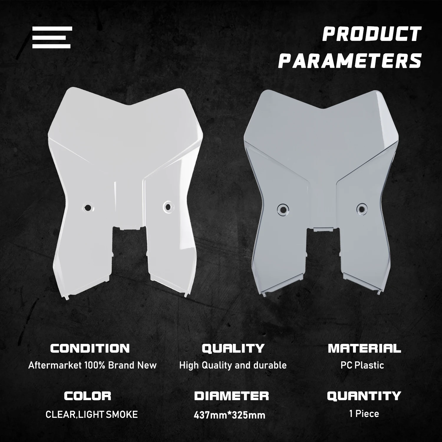 Parabrezza Per Moto KTM 390 Adventure 2020-2023 - Trasparente, In PC, Antivento