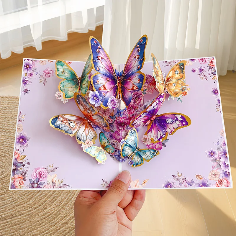 Greeting Cards 3d Butterfly Pop Up Greeting Cards Postcard For Valentine's Day Mother Anniversary Wedding Invitation Birthday Gift