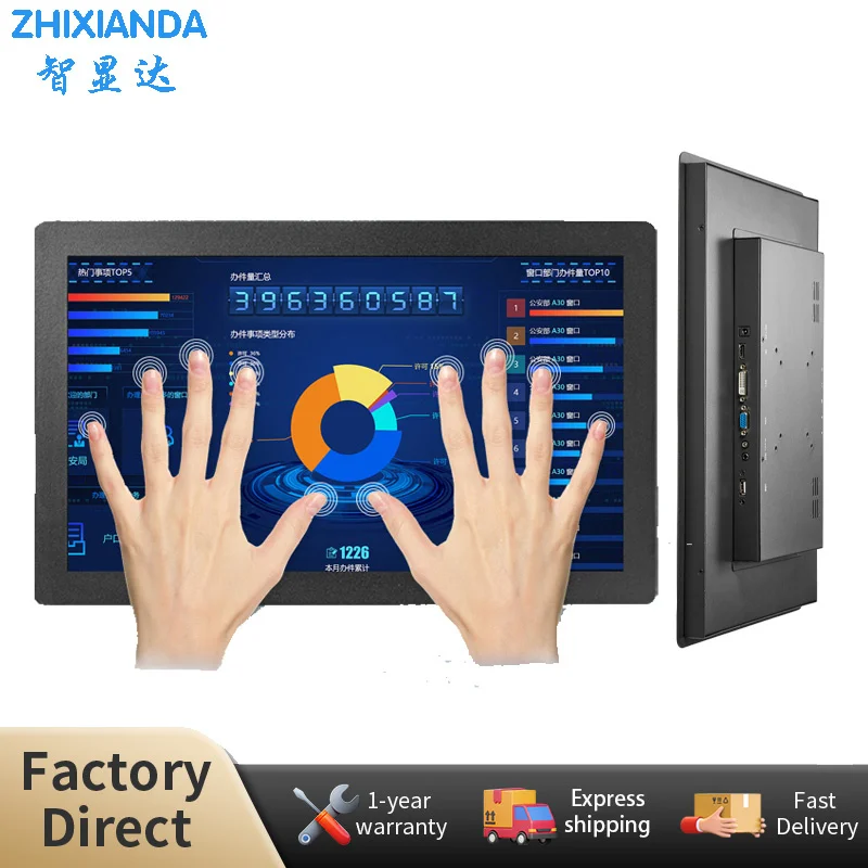 

Zhixianda 21.5 Inch Embedded Touch Screen Monitor Panel Mount Industrial LCD Display HDMI VGA DVI Interface For Equipment