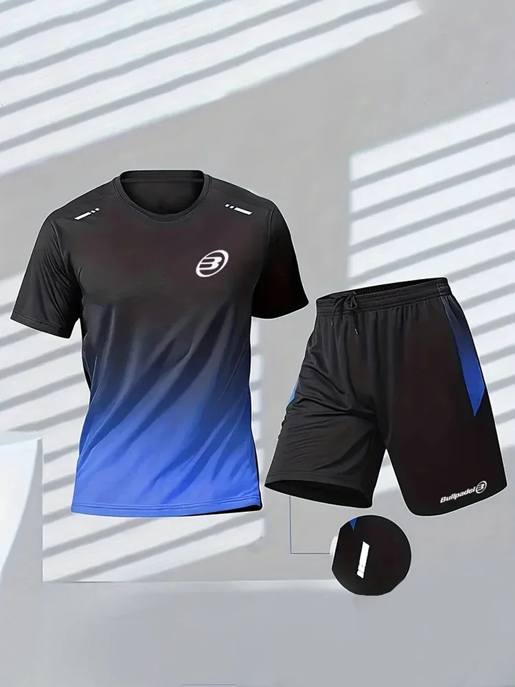 Bullpadel Men's Sport T-shirt Men's Tennis Sport Short Sleeve 3D Printed Football Training T-shirt Summer Badminton Tracksuit 6