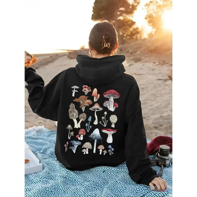 Vintage Mushroom Graphic Hoodie for Nature Lovers