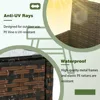 4 Pieces Patio Furniture Set Rattan Outside Furniture Wicker Sofa Garden Conversation Sets with Soft Cushion and Glass Table for 3