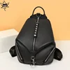 Anti-theft Women's Genuine Cow Leather Backpacks 2025 Green Pink Ladies Fashion Travel School Bags Female Daily Holiday Knapsack 2