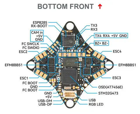 Description Picture 6 of itemAir Brushless Flight Controller 4in1 / 5in1 Six Axles ICM42688P For Betafpv Air65 Air75 Meteor65 Meteor65Pro Meteor75 Pro Drone