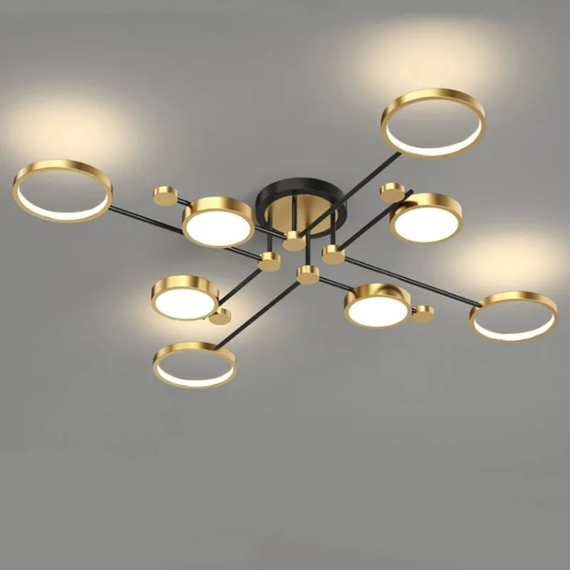 

Modern LED Pendant Lighting Living Room Bedroom Lamp Gold Frame Chandelier Aluminum Dropshipping Indoor Fixture Light Lustres