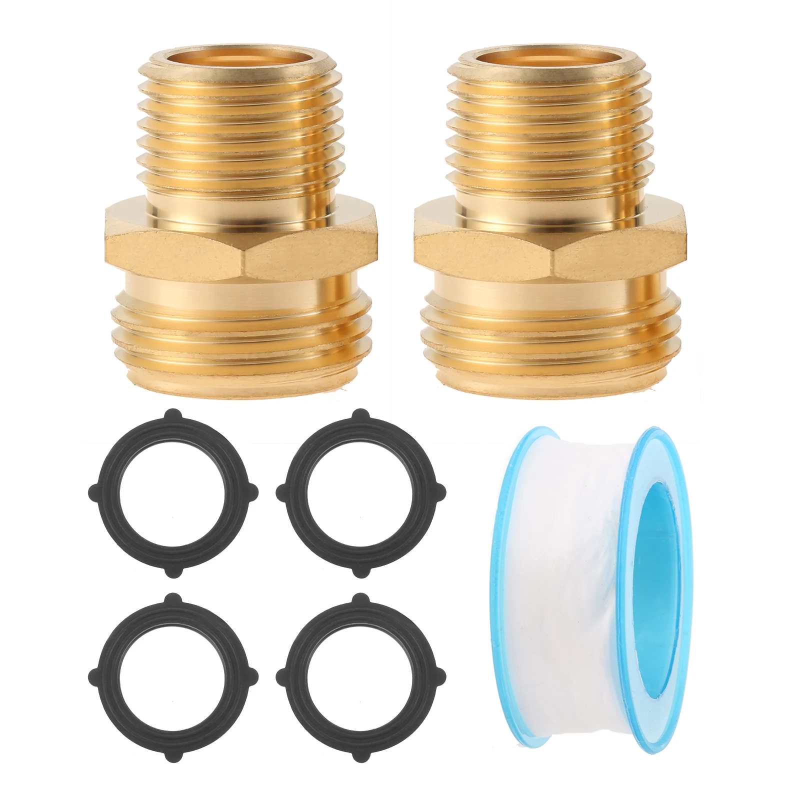 YOUHO Adattatore Per Tubo Da Giardino 3/4 GHT Maschio X 1/2 NPT Maschio In Ottone (2 Pezzi) - 4