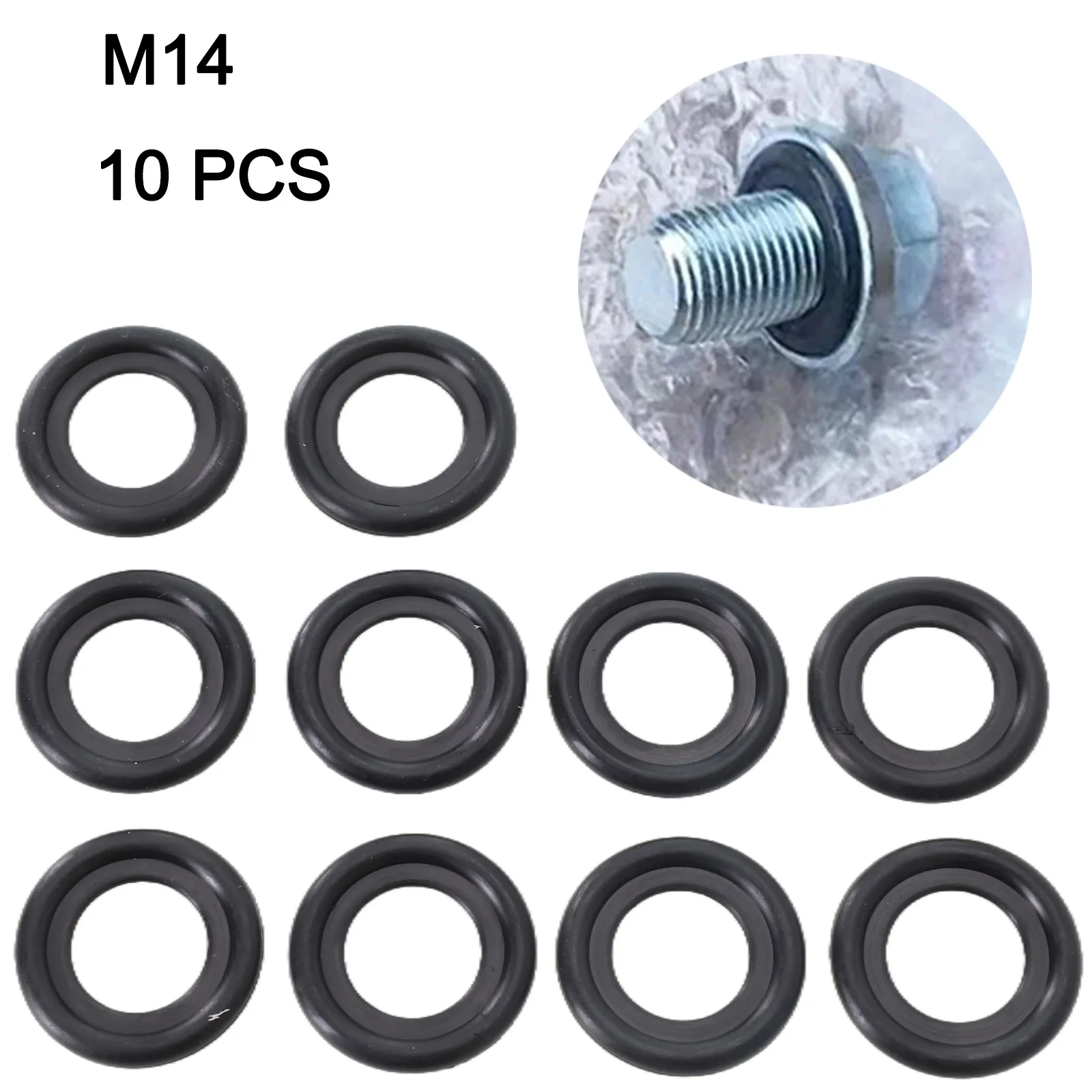 Universal Car Oil Pan Oil Drain Screws Rubber Gasket Sealing Ring Sealing Drain Plug Gasket Washer M-12 Accessories 10pcs