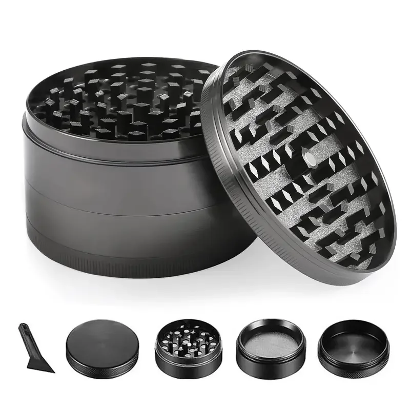 4-Layer Zinc Alloy Herbal Herb Tobacco Grinders for Smoking Metal Tobacco Cutting Pipe Accessories Pipes Herb Mills tobacco grinder
