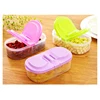 Healthy Plastic Food Container Double Compartments Lids Portable Lunch Box Capacity Camping Picnic Food Refrigerator Storage Box 3