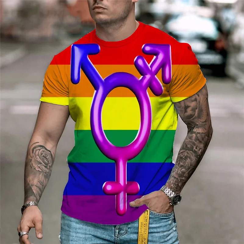 Rainbow Unisex T Shirt Casual Short Sleeve Tops