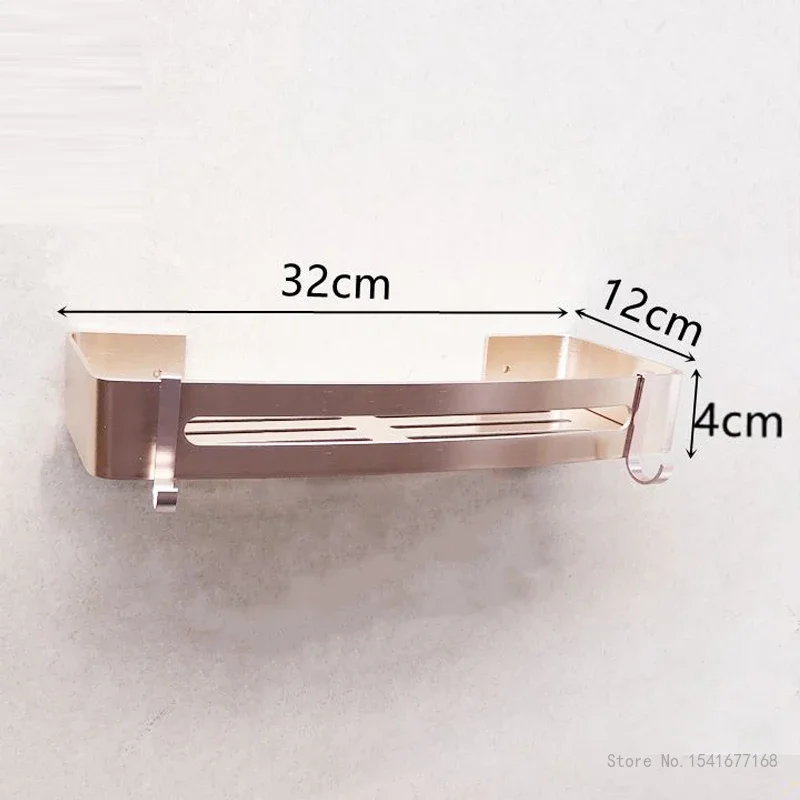 Creative Wall Shelf for Bathroom, Thickened Shelving, Gold, Black, Rose, Home, Hotel, Supplies, Accessories, 1Pc