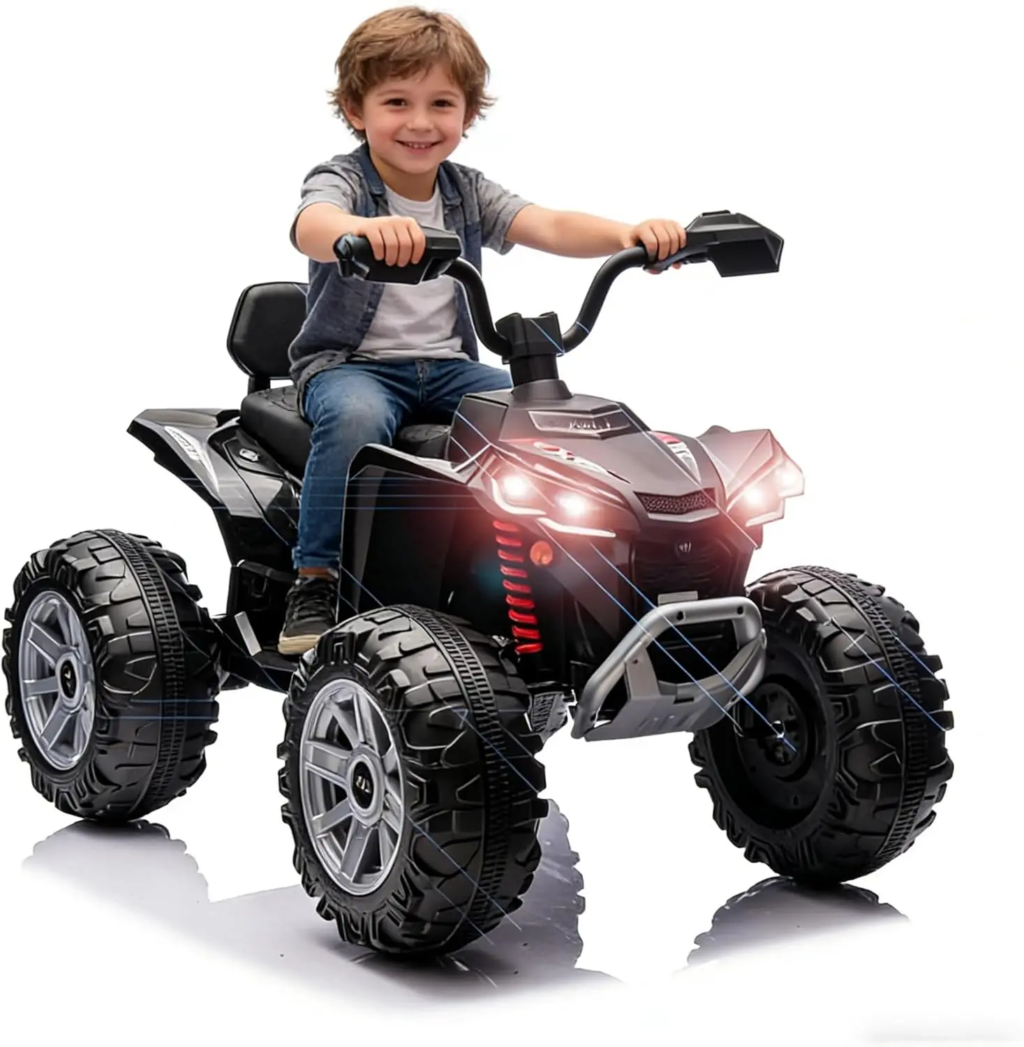 24V Kids Ride-on ATV Off-Road Vehicle Outdoor 4 Wheels 2-Seater with ...