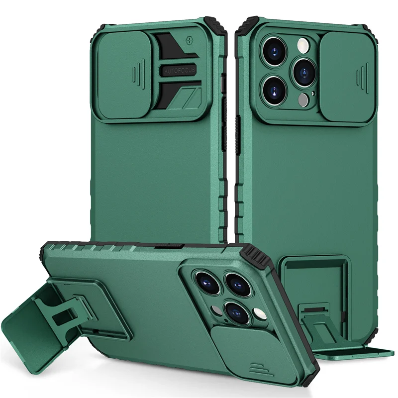 Shockproof Armor Slide Camera Lens Protect Phone Case with Back Cover