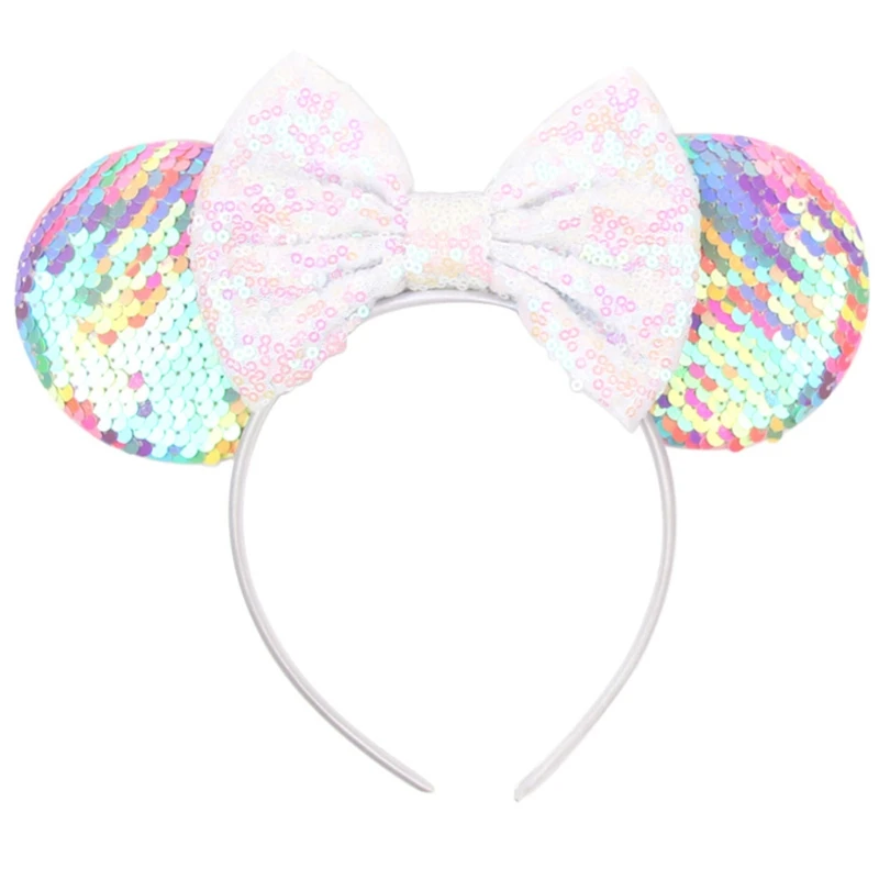 50JB Glitter Headband Sequin Mouse Ears Headband for Kid Performance Hair Accessories