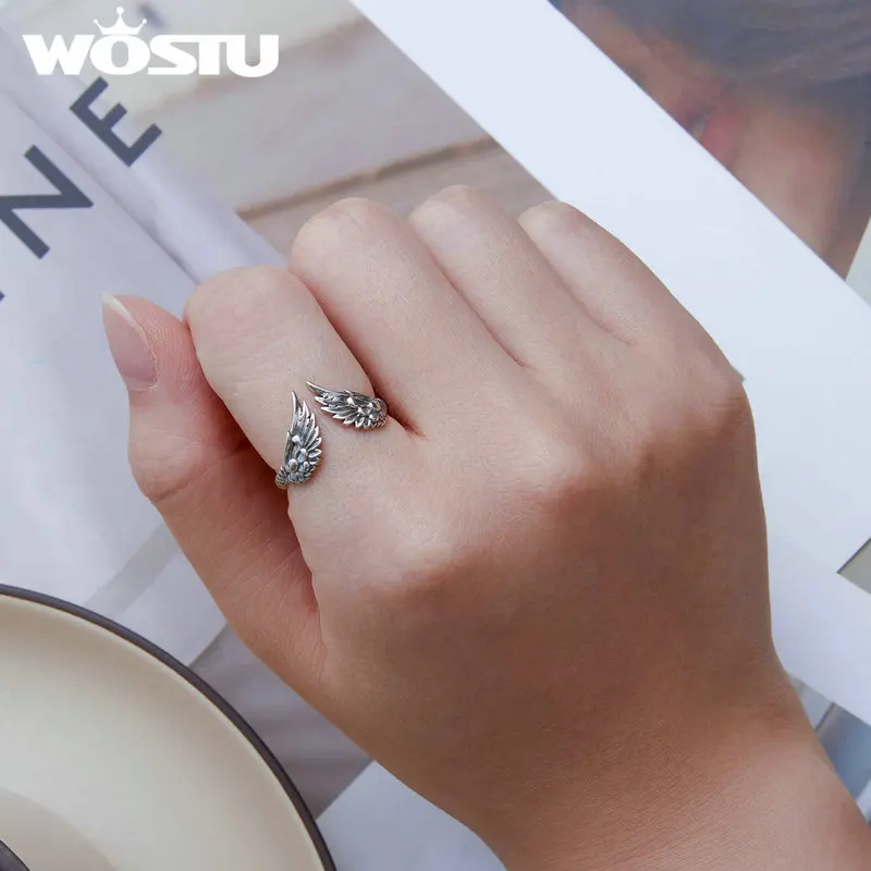 WOSTU nuovo anello aperto in argento Sterling 925 do