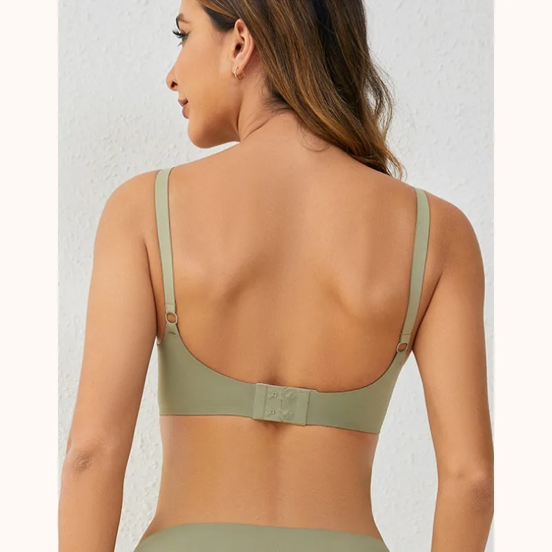 Front Open Nursing Bra Maternity Jelly Gel Laser Cutting Seamless Underwear Ultra Thin Breastfeeding Bra For Pregnant Women 2