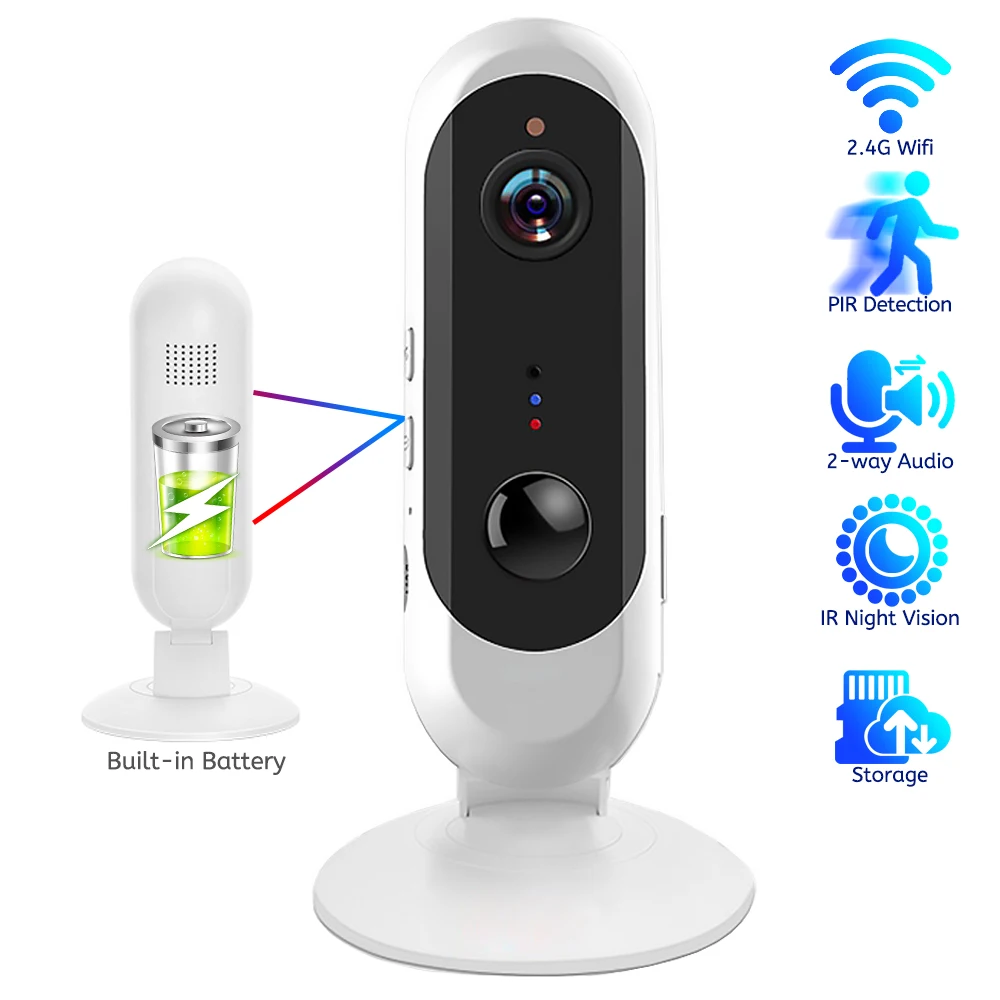 

Wireless IP Camera for Home Security Battery Powered 1080P HD WiFi Surveillance Cameras IR Night Vision PIR Detection 2-Way Talk