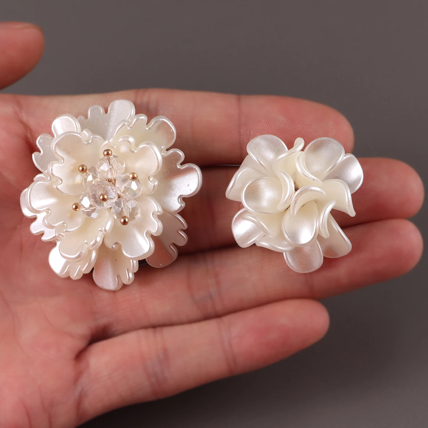 Acryl Imitation Perle Blumen Matt Blütenblatt Nähen Patch für Hochzeit Kleidung Decor DIY Handwerk Schmuck Machen Zubehör – Detail 8