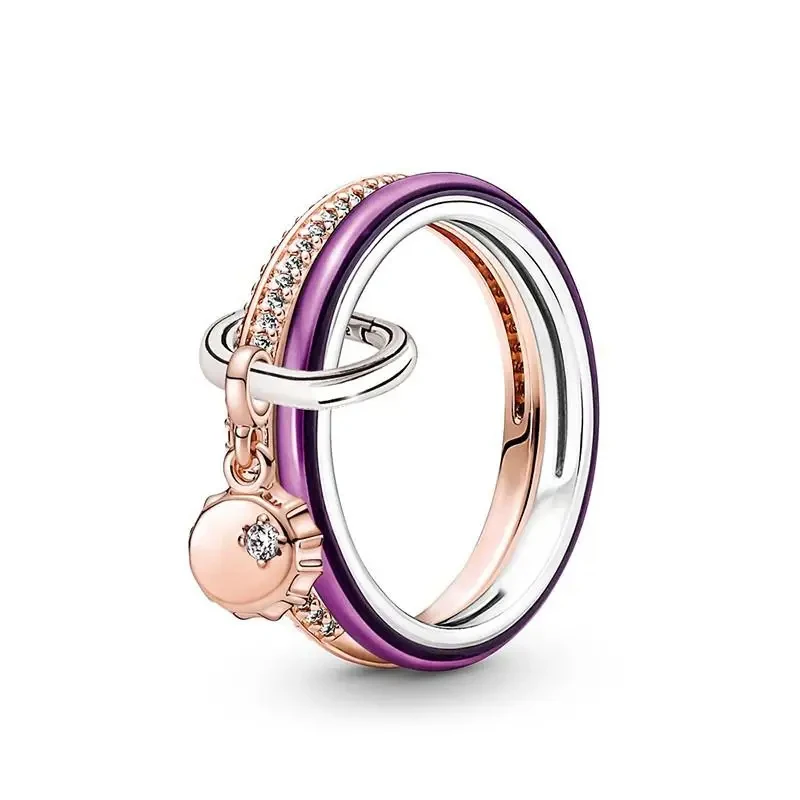 Popular Original Logo 925 Silver Popular Women's ME Lucky Bottle Cap Combination Set Logo Ring DIY Light Luxury Charm Jewelry
