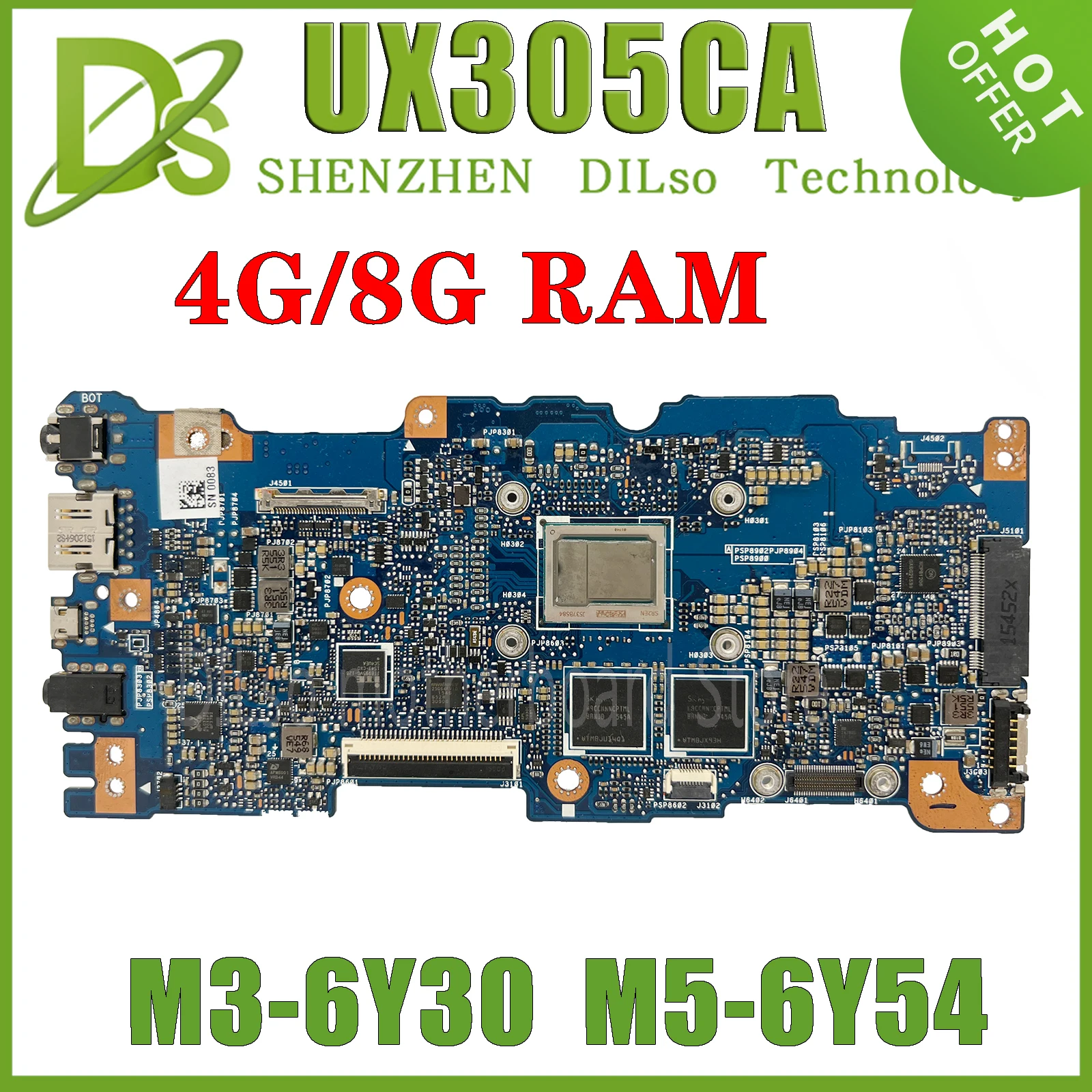 Placa-mãe Portátil com M36y30 Cpu m5 4gb gb de Ram Mainboard Rev 2.0 para Asus Zenbook U305c Ux305 Ux305c 100 Testado Kefu-ux305ca - Imagem 4