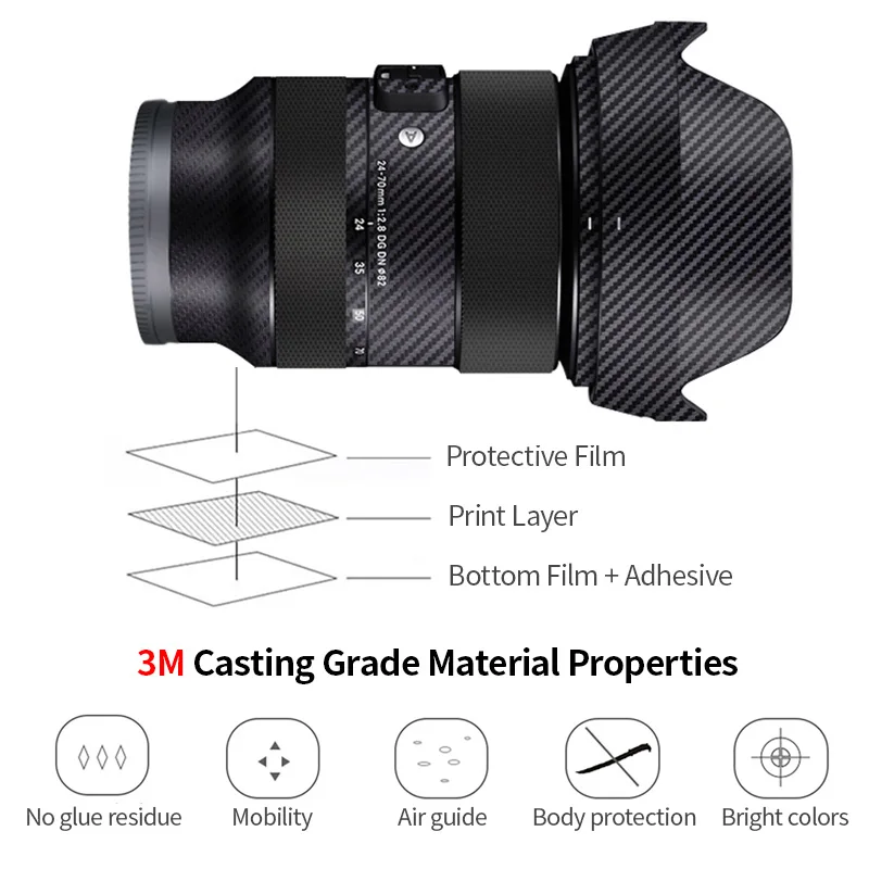 For Sigma Camera Lens Stickers 24-70mm F2.8 DG DN Lens Skin ornament 3M material protective film