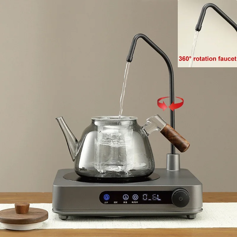 220V Automatic Water Supply Electric Ceramic Stove Tea Maker High Power Water Pumping Induction Cooker Desktop Tea Stove 1500W 3