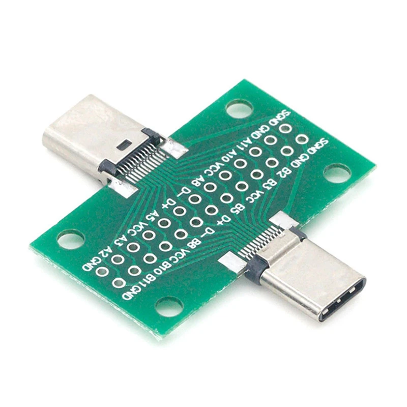 남성-여성 유형 C 테스트 PCB 보드 범용 보드(USB 3.1 포트 포함) 핀이 있는 20.6X36.2MM 테스트 보드