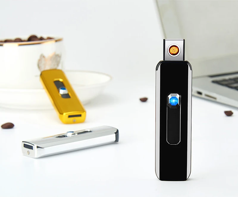 Description Picture 4 of itemUSB Push-up Button Double-sided Point Charging Lighter Electronic Windproof Cigarette Lighter Gift Box Smoking Accessories