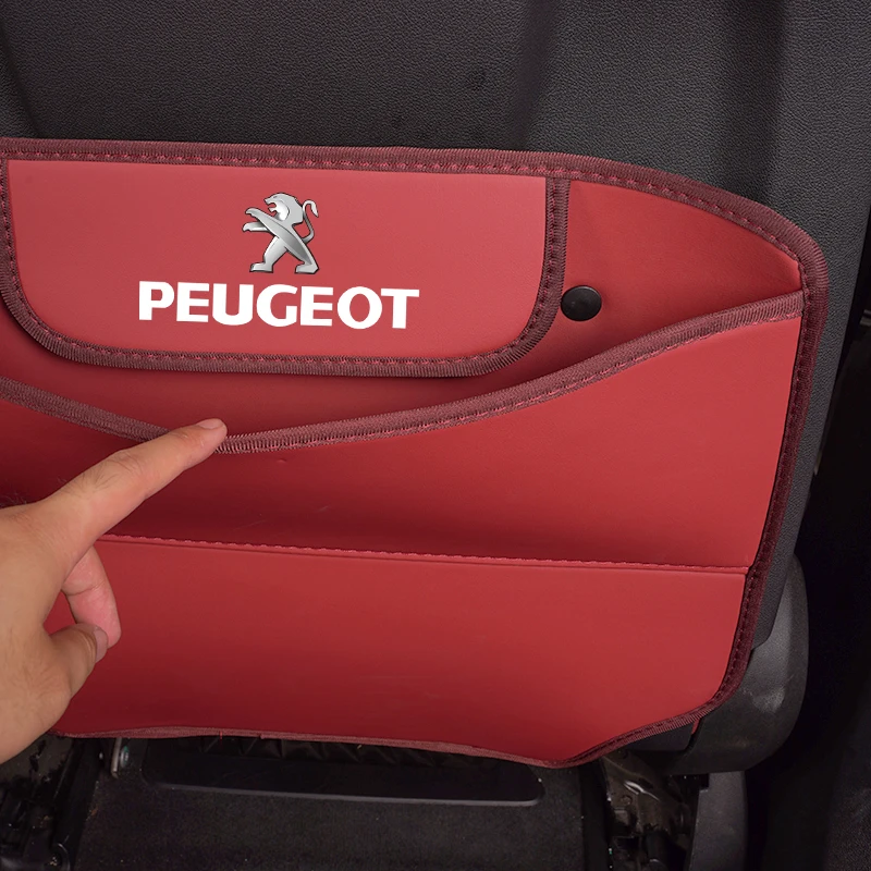 PU Leather Car Seat Backrest Child Anti-Kick Pad For Peugeot 307 206 106 208 407 207 301 406 308 807 508 408 107 205 108 607