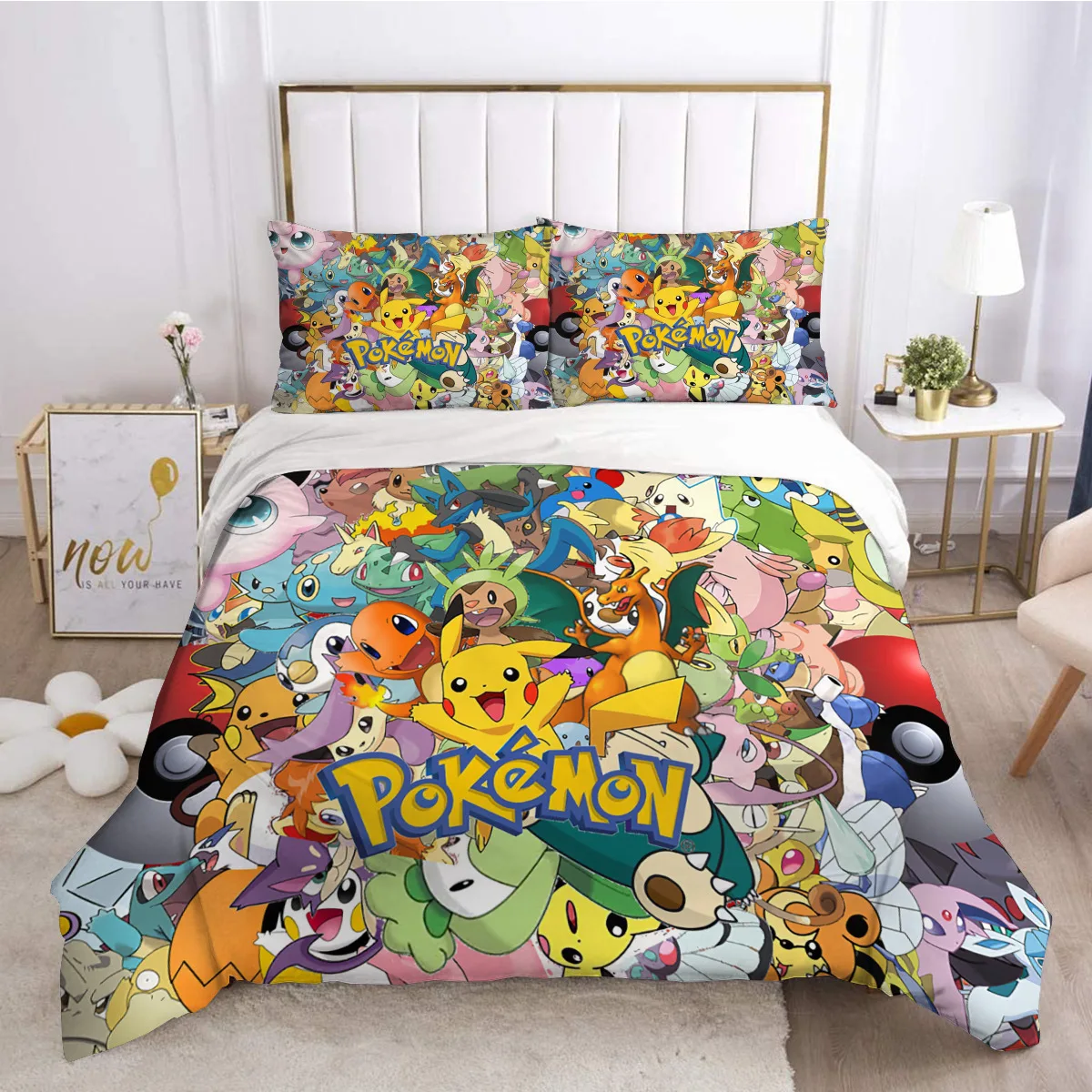 Parure de lit imprimée Pokemon Pikachu Cartoon, housse de couette 3D,  couvre lit pour enfant, couvre lit de chambre d'enfant, couvre lit de vélo,  ensemble de literie | AliExpress