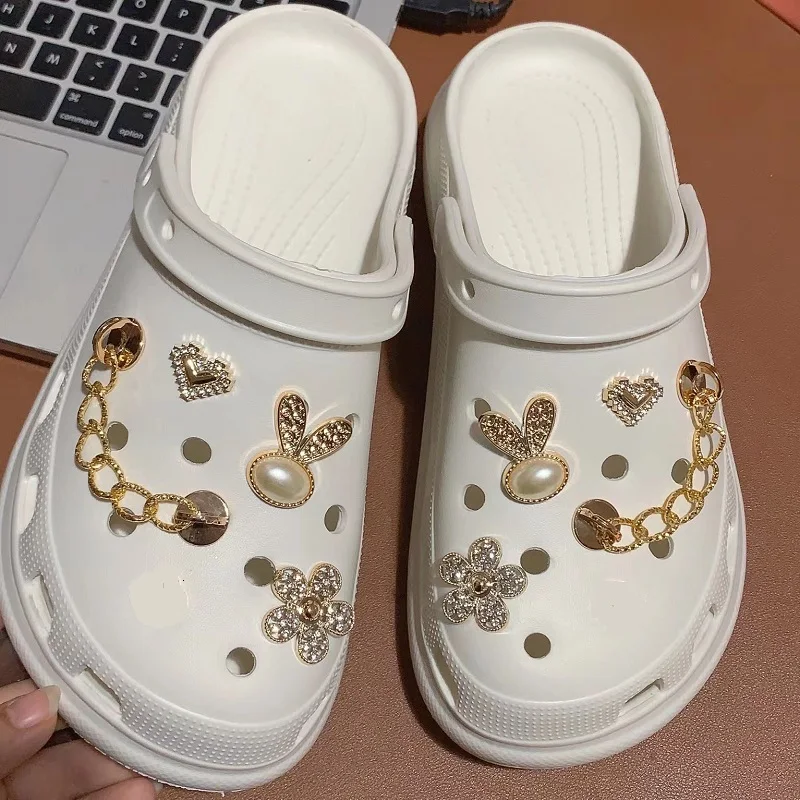 Rhinestone Croc Charms Design Diy Vintage Fashion Clogs Shoes Accessories Elegant Shoes Jewelry