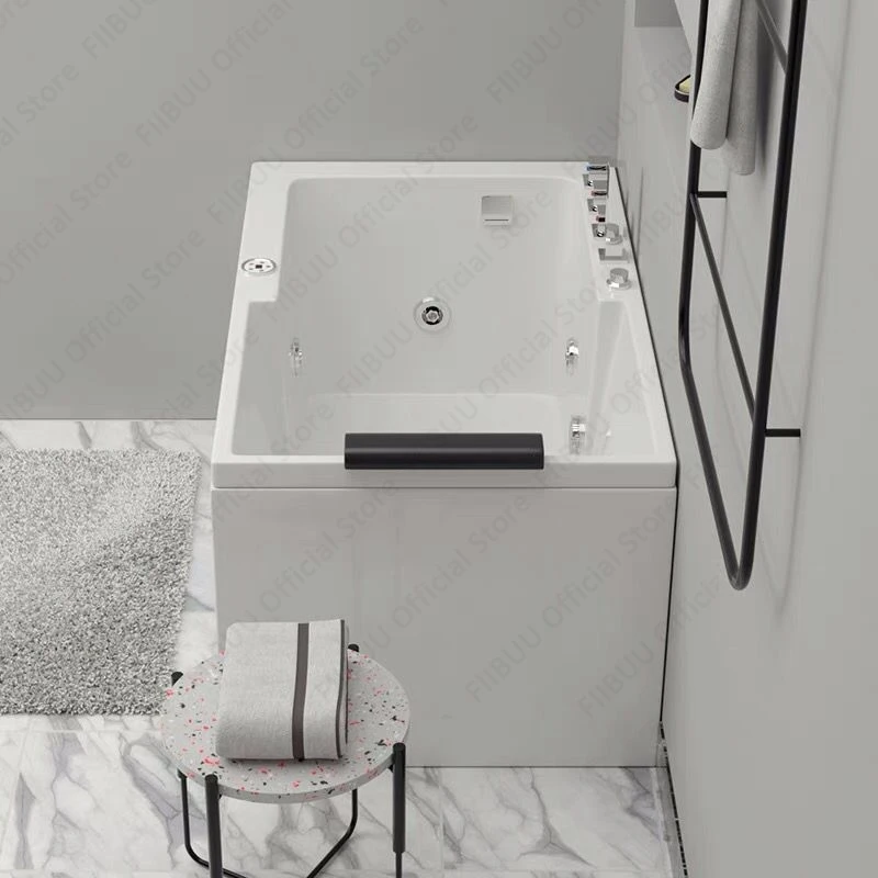 Premium Quality Household Bathtub Acrylic Tub With Dual-side Skirt Left Skirt, Multi Functional Soaking Bath, Bathroom Furniture