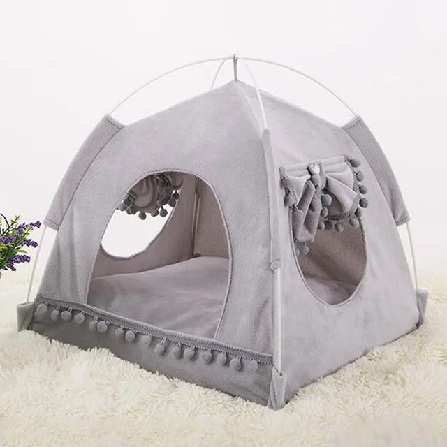Cat Bed Foldable Cats Tent Dog House Bed Kitten Dog Basket Beds Cute Cat Houses Home Cushion Pet Kennel Products Sweet Princess 2