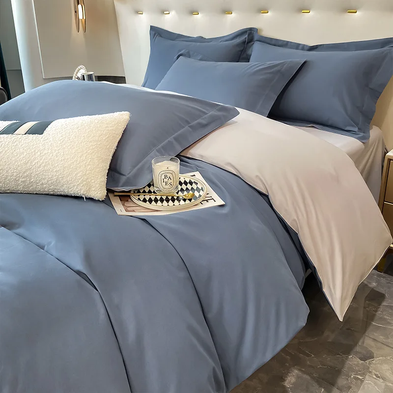 

2024 Wholesale of Nordic style pure cotton duvet covers, bed sheets, and bedding in solid color, all cotton thickened and brushe
