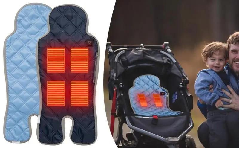 

Heating Pad For Baby Stroller USB Rechargeable Baby Stroller Seat Cushion Warmer Seat Pad Winter Heated Feeding Chair Pad Cover