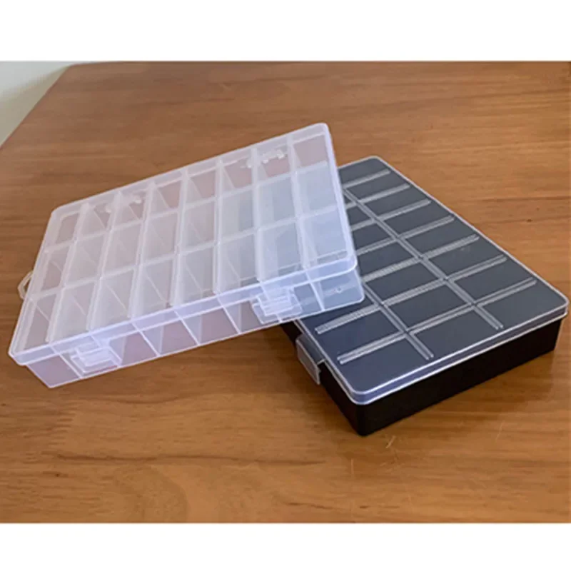 24 Grids Multifunctional Compartment Plastic Storage Box Jewelry Earring Box Screw Container Home Storage Case Craft Display