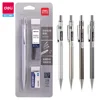 Deli Metal Mechanical Pencil Set for Drawing 0.5mm 0.7mm Professional Drawing Pencils Механический Карандаш for  School Supplies 1