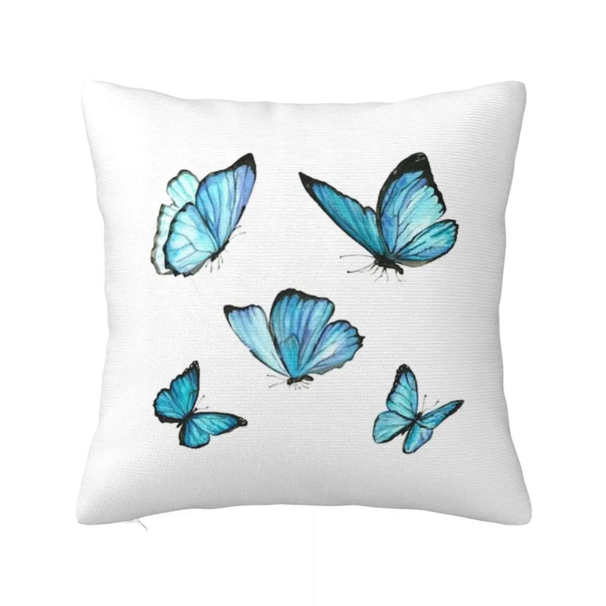 

Blue Watercolor Butterflies Pillowcase Cushion Cover Decorations Elegant Insect Throw Pillow Case Cover Bedroom Drop Shipping