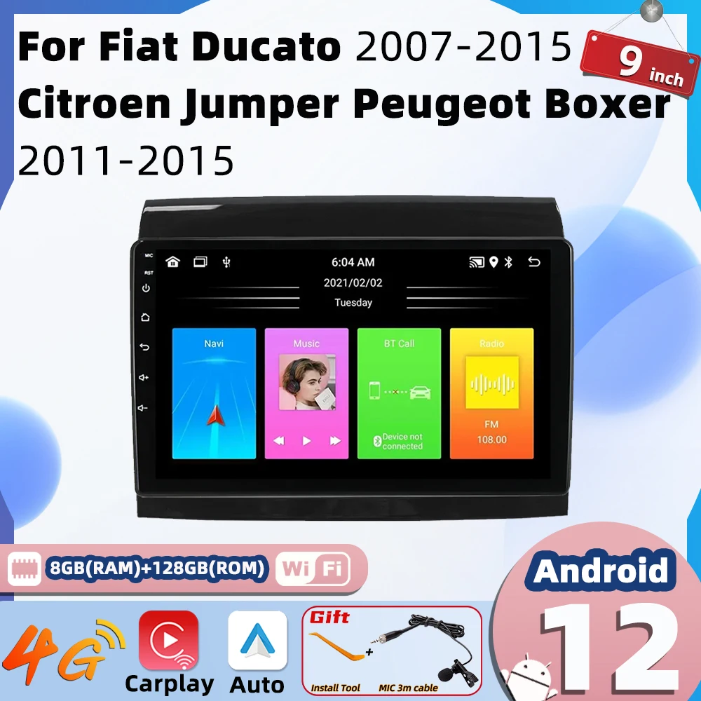 Autoradio 2 Din Android Per Fiat Ducato 2007-2015 Citroen Jumper Peugeot Boxer 2011-2015 Multimedia Stereo Carplay Autoradio 4G