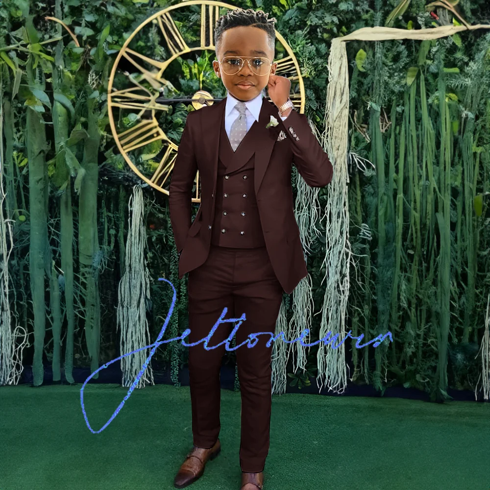 Boys suit 3 piece suit jacket pants vest formal wedding tuxedo kids blazer 2-16T clothing