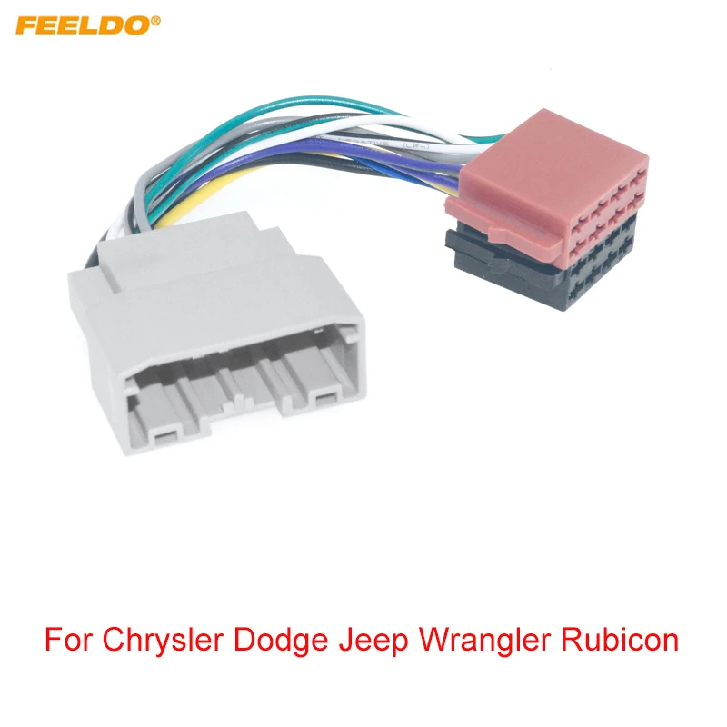 

FEELDO Car CD Radio Audio ISO Wiring Harness Adapter for Chrysler Dodge Jeep Wrangler Rubicon Auto ISO Head Units Wire Cable